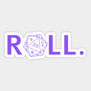 Roll. RPG Shirt Purple Sticker